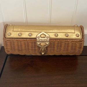 Michael Kors gold basket clutch